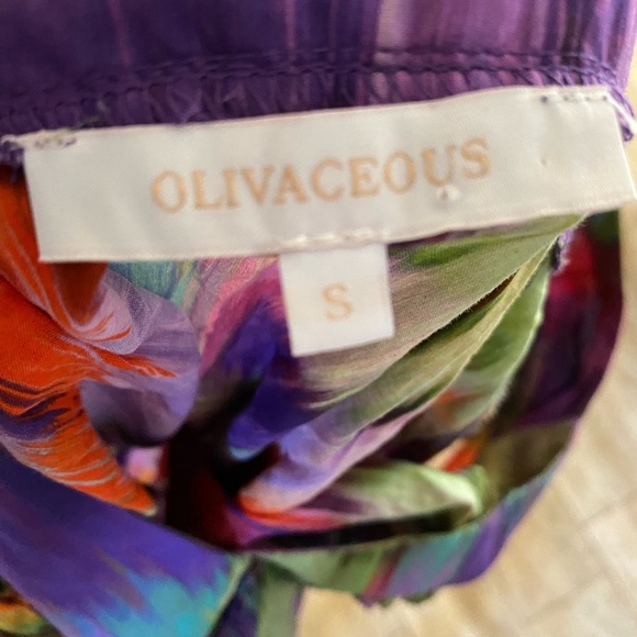 Olivaceous Womens Blousen Peasant Style Top Size Small Tie Dye Ruffle Sleeve - Picture 6 of 6